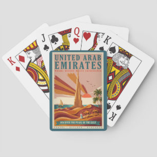 UAE Camel Burj Khalifa Illustration Travel Art Playing Cards