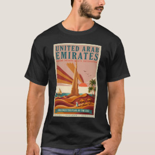 UAE Camel Burj Khalifa Illustration Travel Art T-Shirt