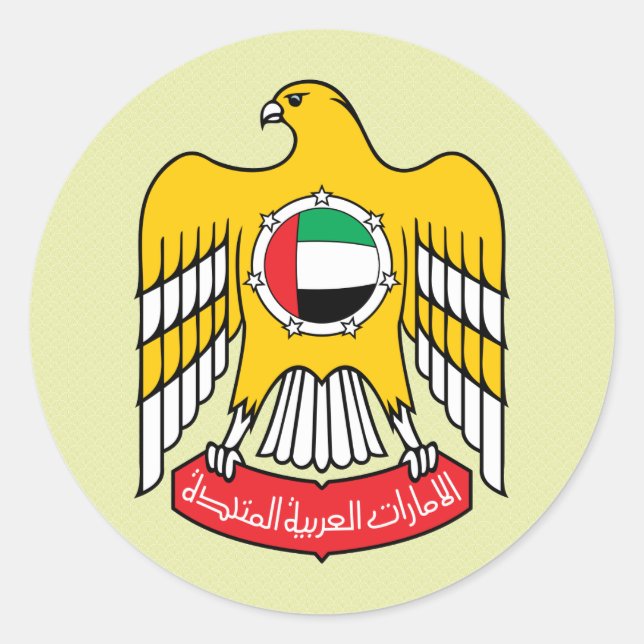 Uae Coat of Arms detail Classic Round Sticker (Front)
