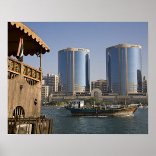 UAE, Dubai, Dubai Creek. Dhow cruises channel Poster