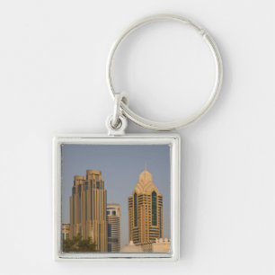 UAE, Dubai. Minaret of mosque in Al Wasl, with Key Ring