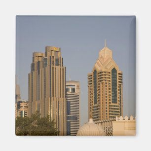 UAE, Dubai. Minaret of mosque in Al Wasl, with Magnet