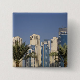 UAE, Dubai. Towers of Jumeirah Beach Residence 15 Cm Square Badge