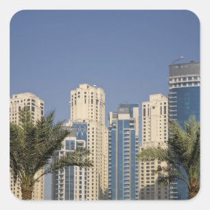 UAE, Dubai. Towers of Jumeirah Beach Residence Square Sticker