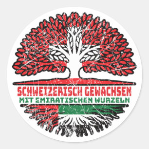 UAE Emirate Emiratisch Schweizer Schweiz Classic Round Sticker