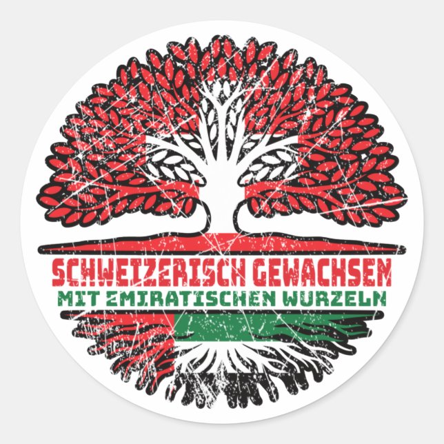 UAE Emirates Emirates Swiss Switzerland Classic Round Sticker (Front)