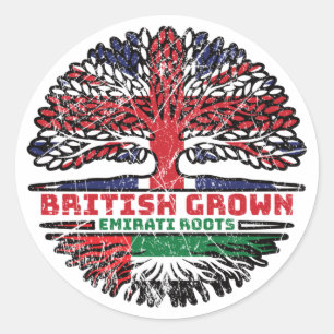 UAE Emirati Uk United Kingdom British Classic Round Sticker