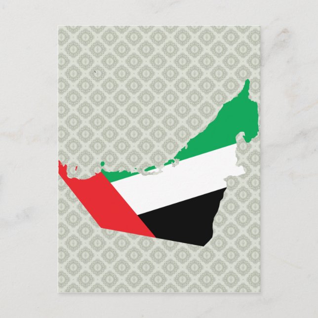 Uae Flag Map full size Postcard (Front)