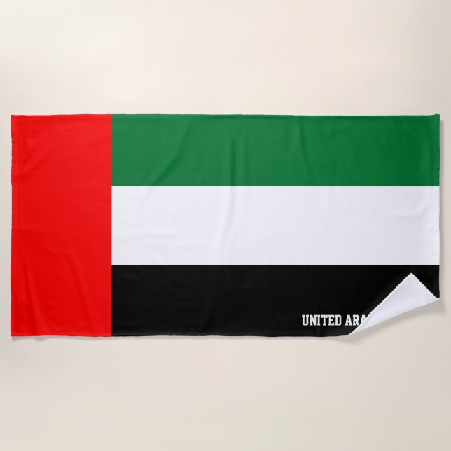 UAE Flag Splendid Patriotic Beach Towel (Front)