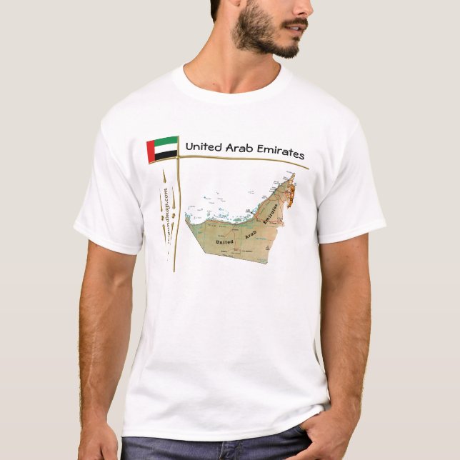 UAE Map + Flag + Title T-Shirt (Front)