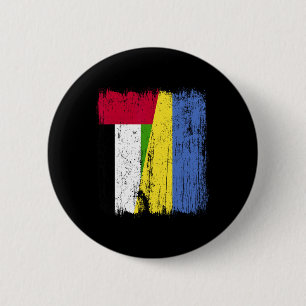 Uae Ukraine Half Flag Emirati Ukrainian Heritage 6 Cm Round Badge