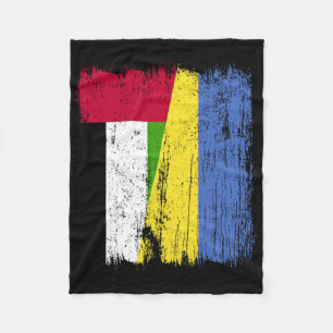 Uae Ukraine Half Flag Emirati Ukrainian Heritage  Fleece Blanket