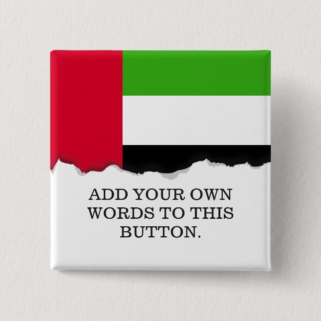 UAE United Arab Emirates Flag 15 Cm Square Badge (Front)