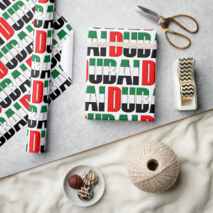 UAE United Arab Emirates Flag Colours Dubai Wrapping Paper