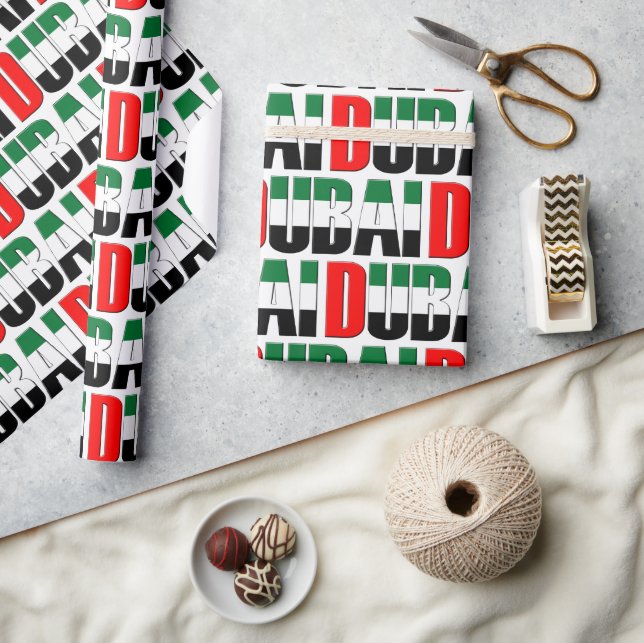 UAE United Arab Emirates Flag Colours Dubai Wrapping Paper (Crafts)