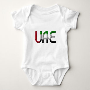 UAE United Arab Emirates Flag Colours Typography Baby Bodysuit