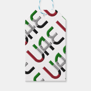 UAE United Arab Emirates Flag Colours Typography Gift Tags