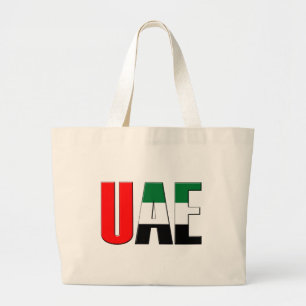 UAE United Arab Emirates Flag Colours Typography Large Tote Bag