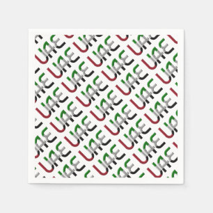UAE United Arab Emirates Flag Colours Typography Napkin