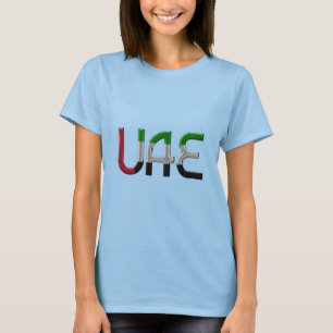UAE United Arab Emirates Flag Colours Typography T-Shirt