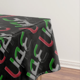 UAE United Arab Emirates Flag Colours Typography Tablecloth