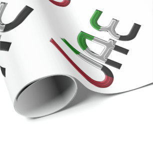 UAE United Arab Emirates Flag Colours Typography Wrapping Paper