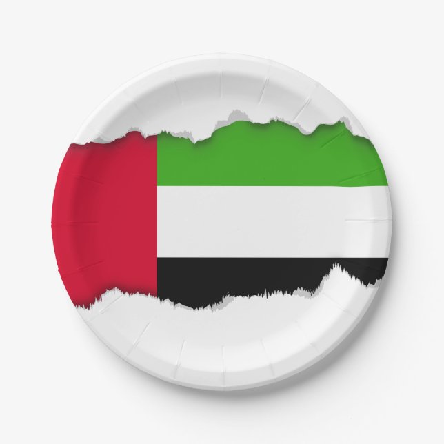UAE United Arab Emirates Flag Paper Plate (Front)