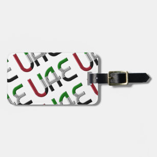 UAE United Arab Emirates Flag Typography Pattern Luggage Tag