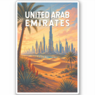 UAE United Arab Emirates Illustration Travel Art
