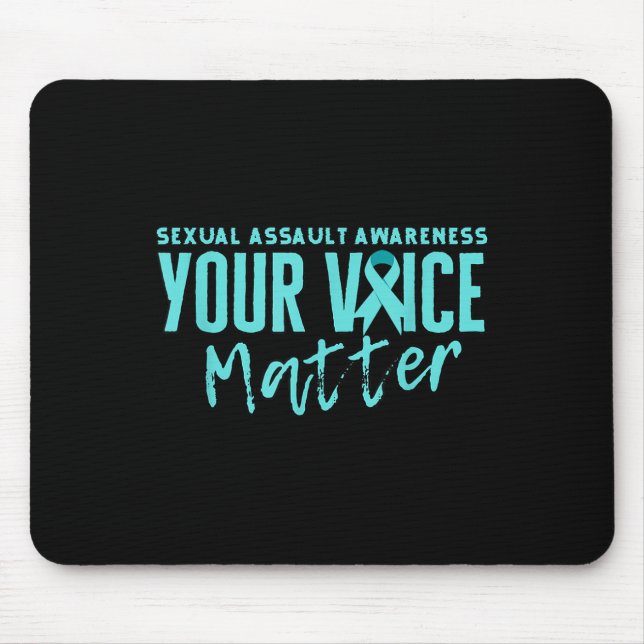 Ual Ault Awareness 2025 Teal Ribbon Your Voice S  Mouse Mat (Front)