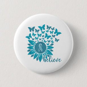 Ual Ault Awareness Month Believe Sunflower Teal Ri 6 Cm Round Badge