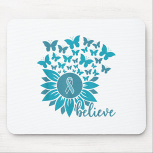 Ual Ault Awareness Month Believe Sunflower Teal Ri Mouse Mat