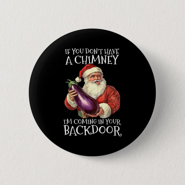 Ual Innuendo Santa Rude Christmas  6 Cm Round Badge (Front)