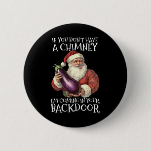 Ual Innuendo Santa Rude Christmas 6 Cm Round Badge