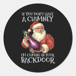 Ual Innuendo Santa Rude Christmas Classic Round Sticker