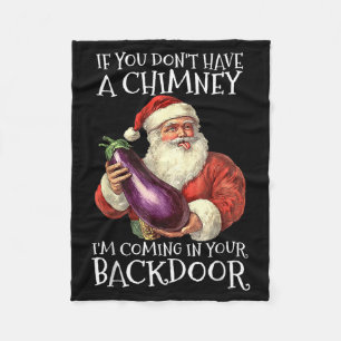 Ual Innuendo Santa Rude Christmas Fleece Blanket