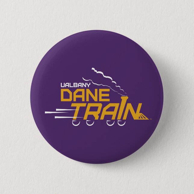 UAlbany Dane Train Logo 6 Cm Round Badge (Front)