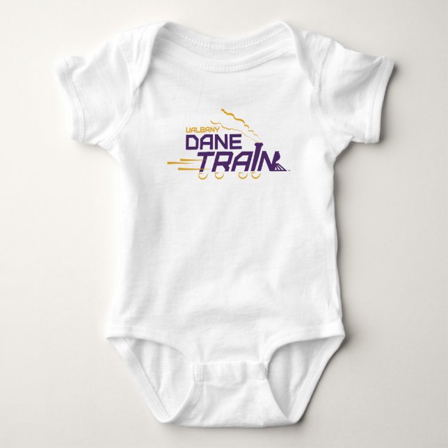 UAlbany Dane Train Logo Baby Bodysuit (Front)