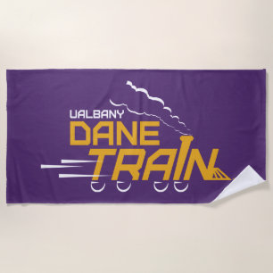 UAlbany Dane Train Logo Beach Towel