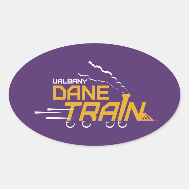 UAlbany Dane Train Logo Oval Sticker (Front)