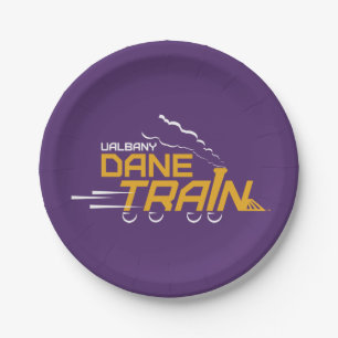 UAlbany Dane Train Logo Paper Plate