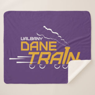 UAlbany Dane Train Logo Sherpa Blanket