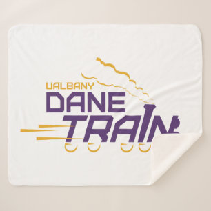 UAlbany Dane Train Logo Sherpa Blanket