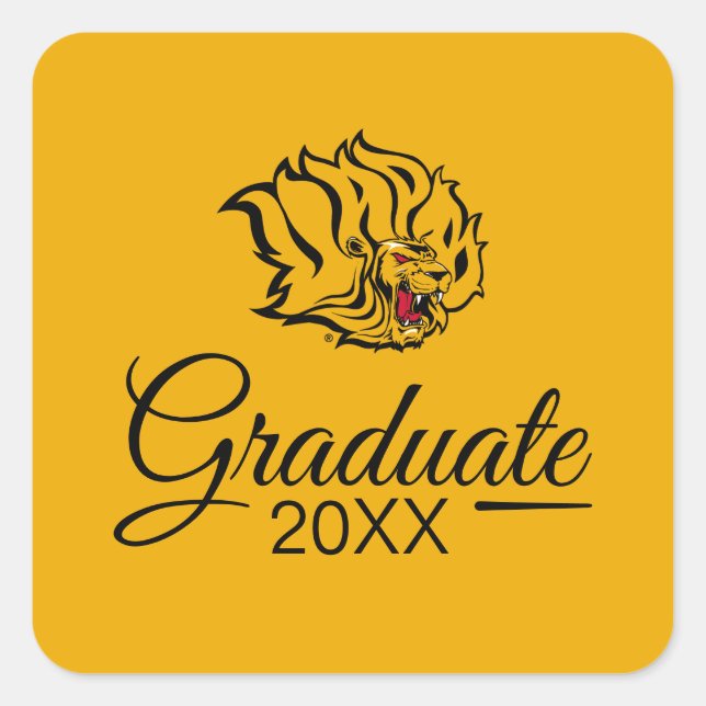 UAPB Golden Lions Graduate Square Sticker (Front)
