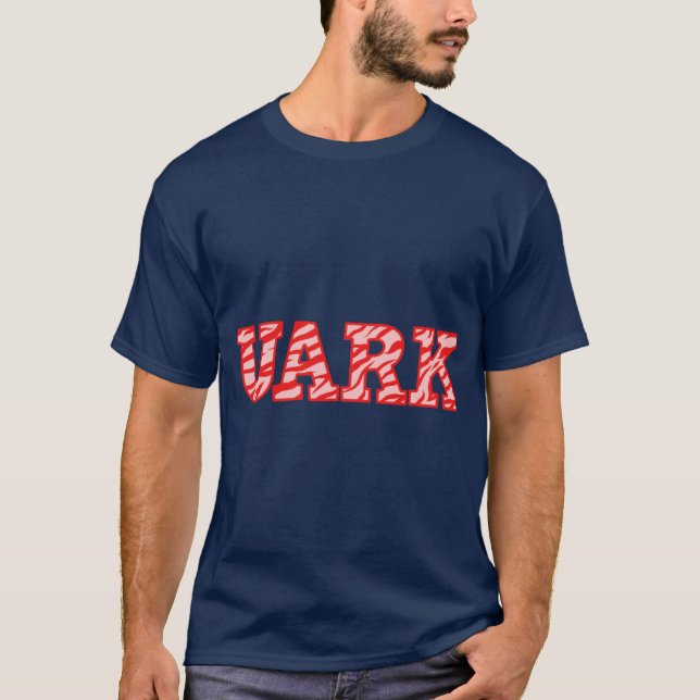 UARK Bold Red Zebra Text Oversized T-Shirt (Front)