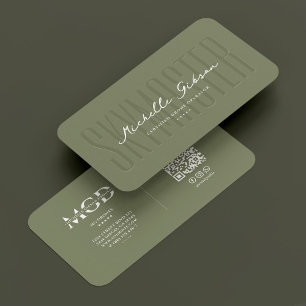 UAV Drone Pilot Operator Elegant Sage Modern Business Card