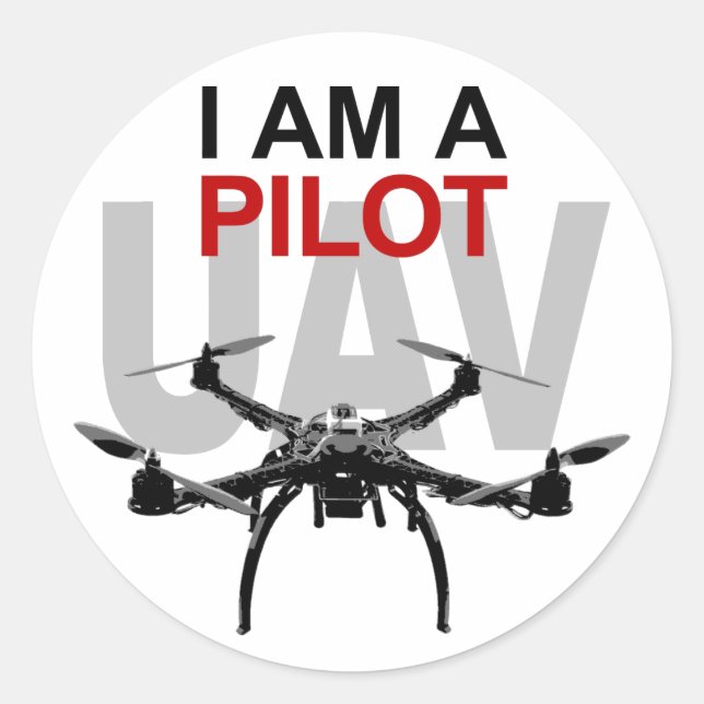 UAV Quadpilot Quadcopter Pilot Classic Round Sticker (Front)
