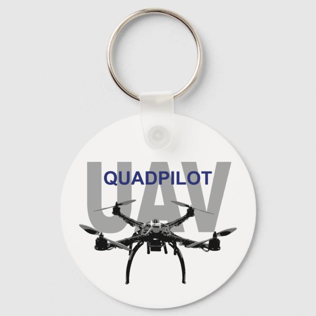 UAV Quadpilot Quadcopter Pilot Key Ring (Front)