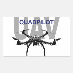 UAV Quadpilot Quadcopter Pilot Rectangular Sticker