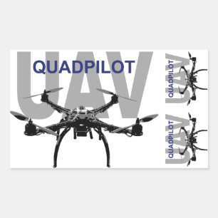 UAV Quadpilot Quadcopter Pilot Rectangular Sticker